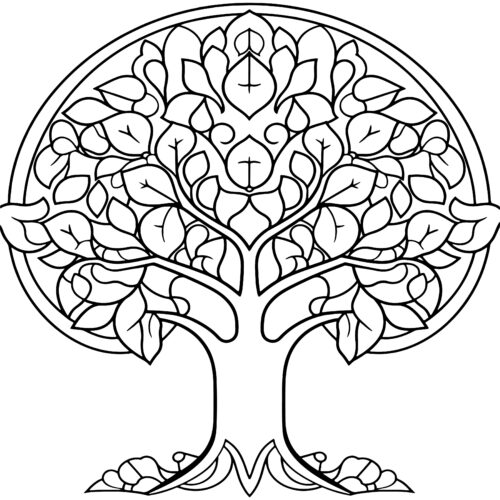 Tree coloring book for adult forests and trees adult colouring images made by teachers