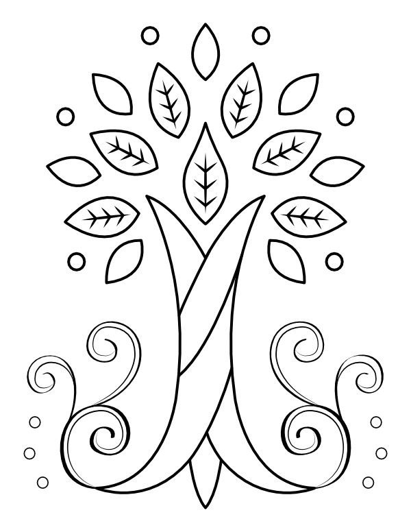 Printable abstract tree of life coloring page
