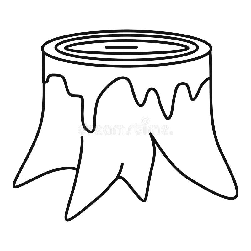 Tree trunk icon outline style stock vector