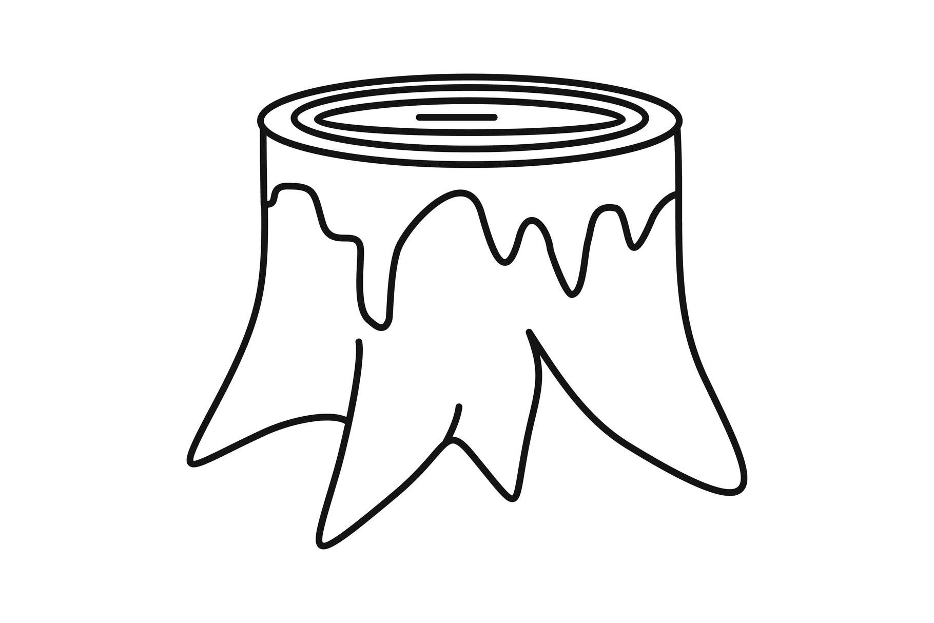 Tree trunk icon outline style by anatolir
