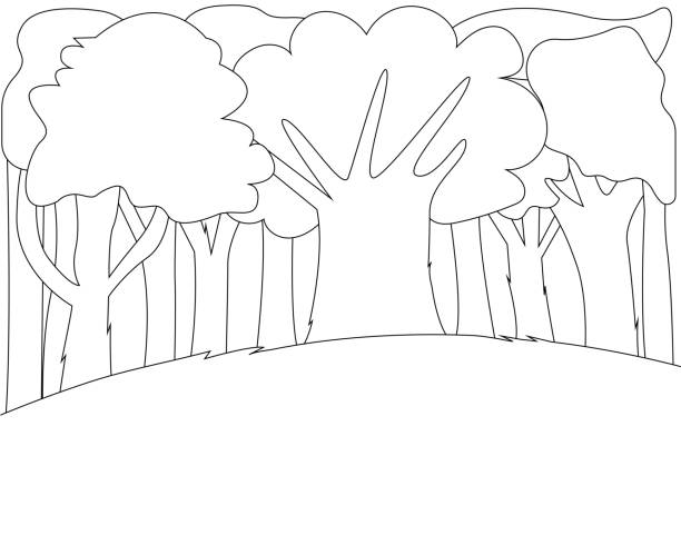 Tree trunk coloring page stock illustrations royalty