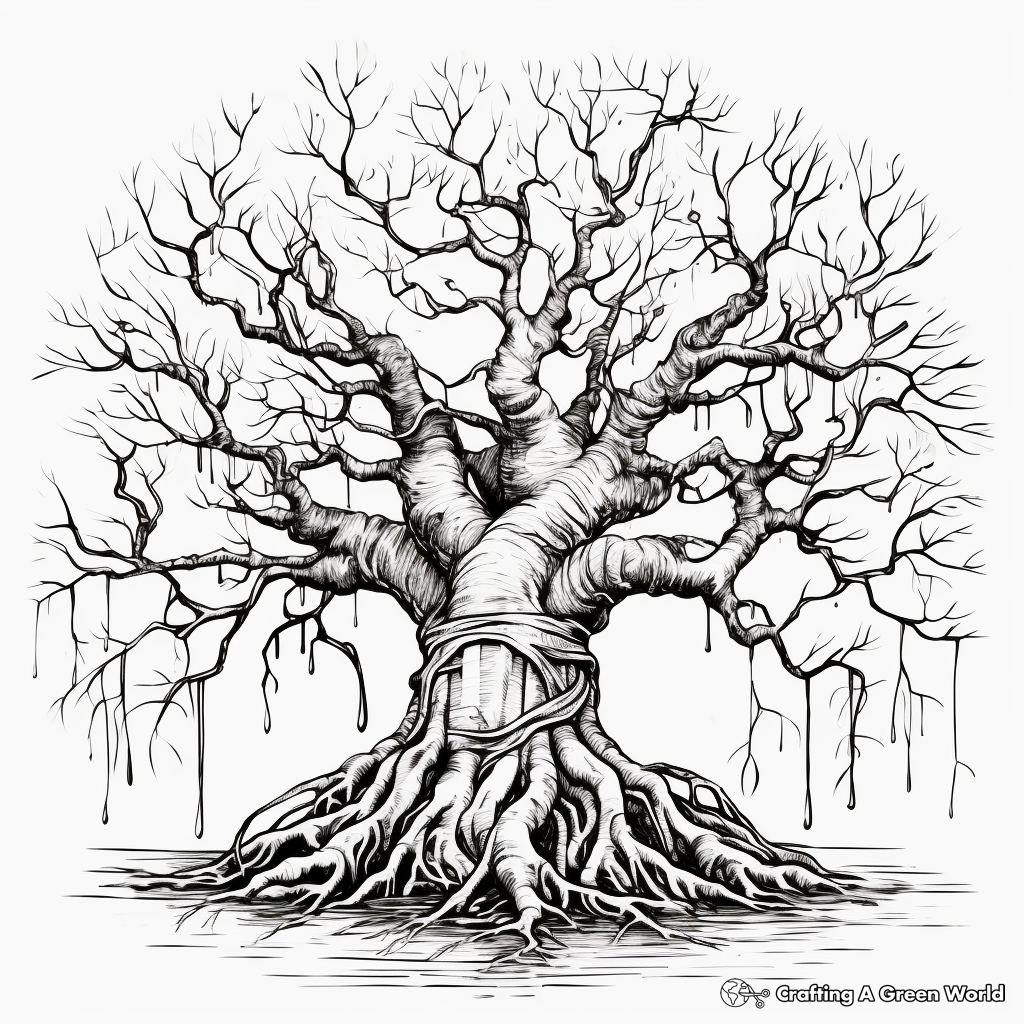Tree coloring pages