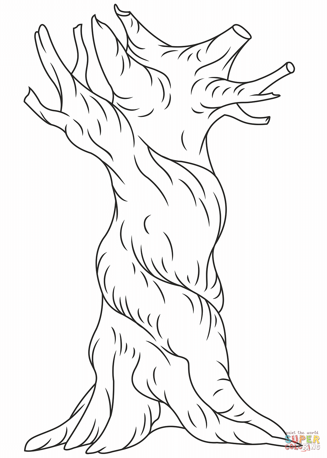 Tree trunk coloring page free printable coloring pages