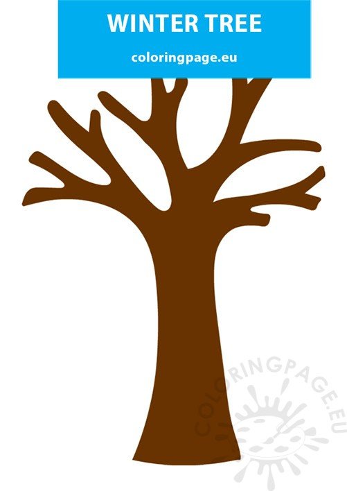 Tree without leaves coloring page