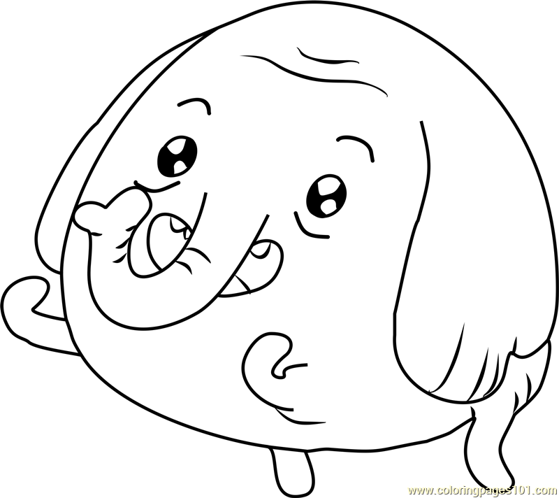 Elephant tree trunks coloring page for kids