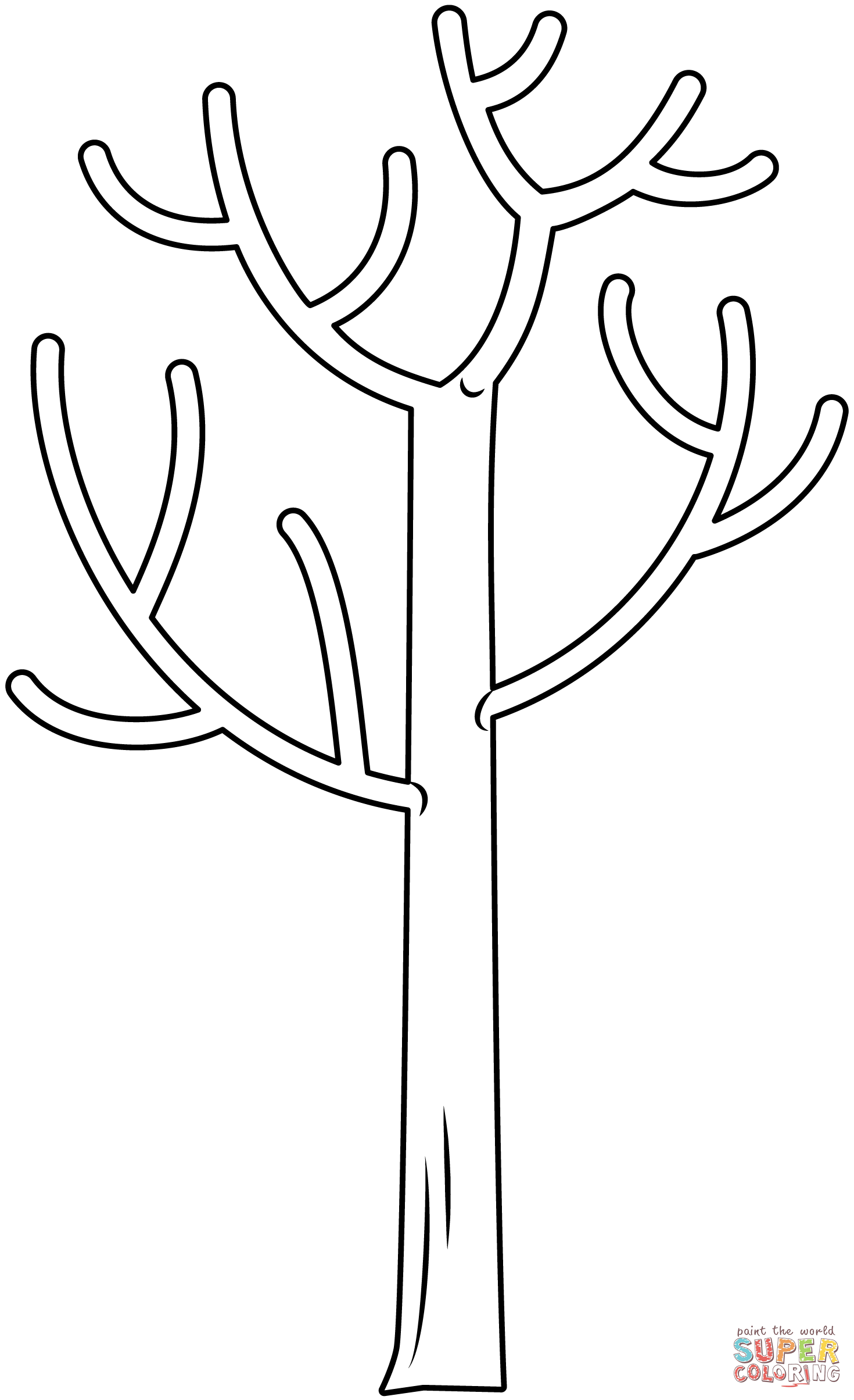 Tree no leaves coloring page free printable coloring pages
