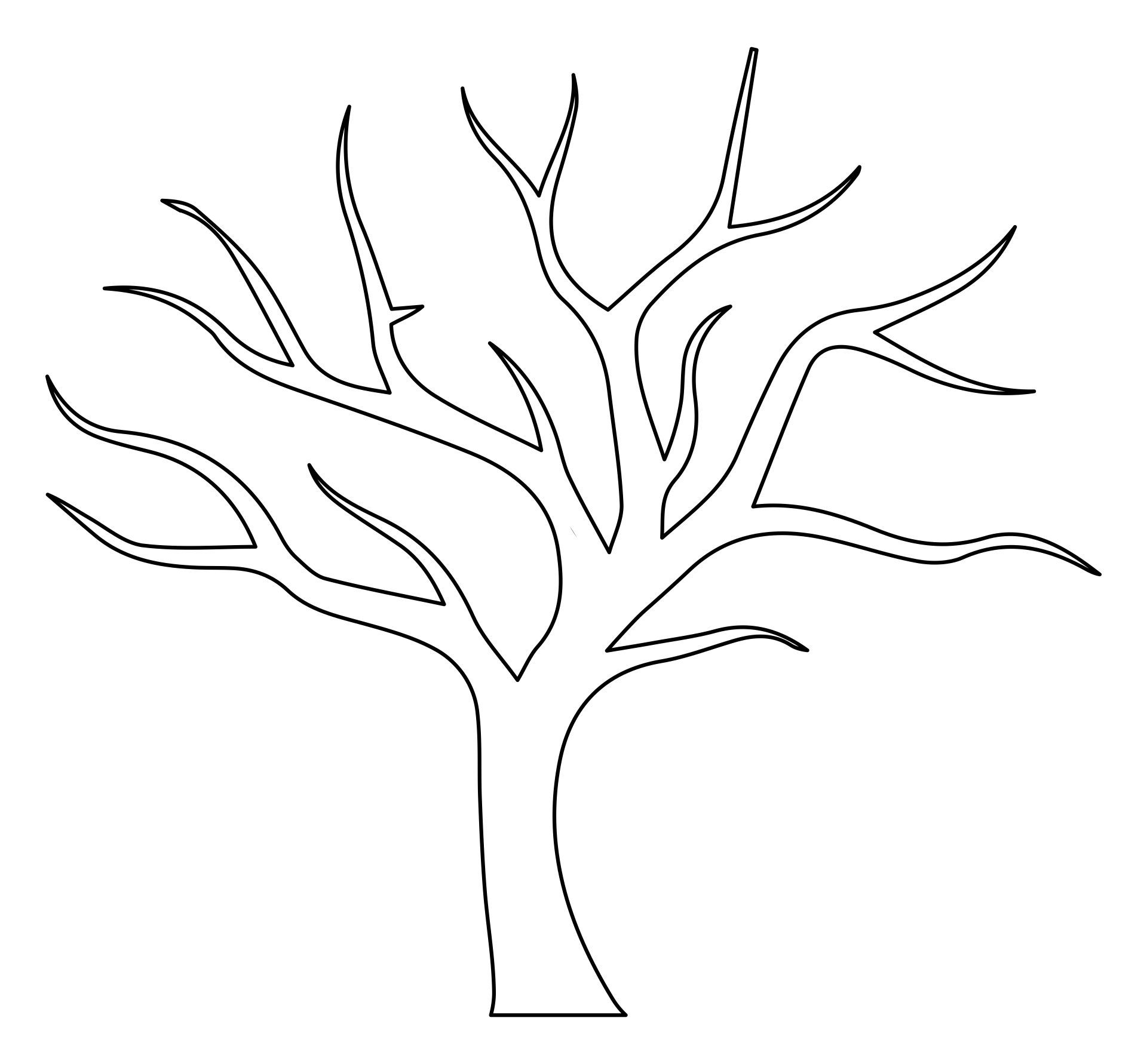 Prtable tree without leaves colorg page tree drawg simple tree outle tree drawg