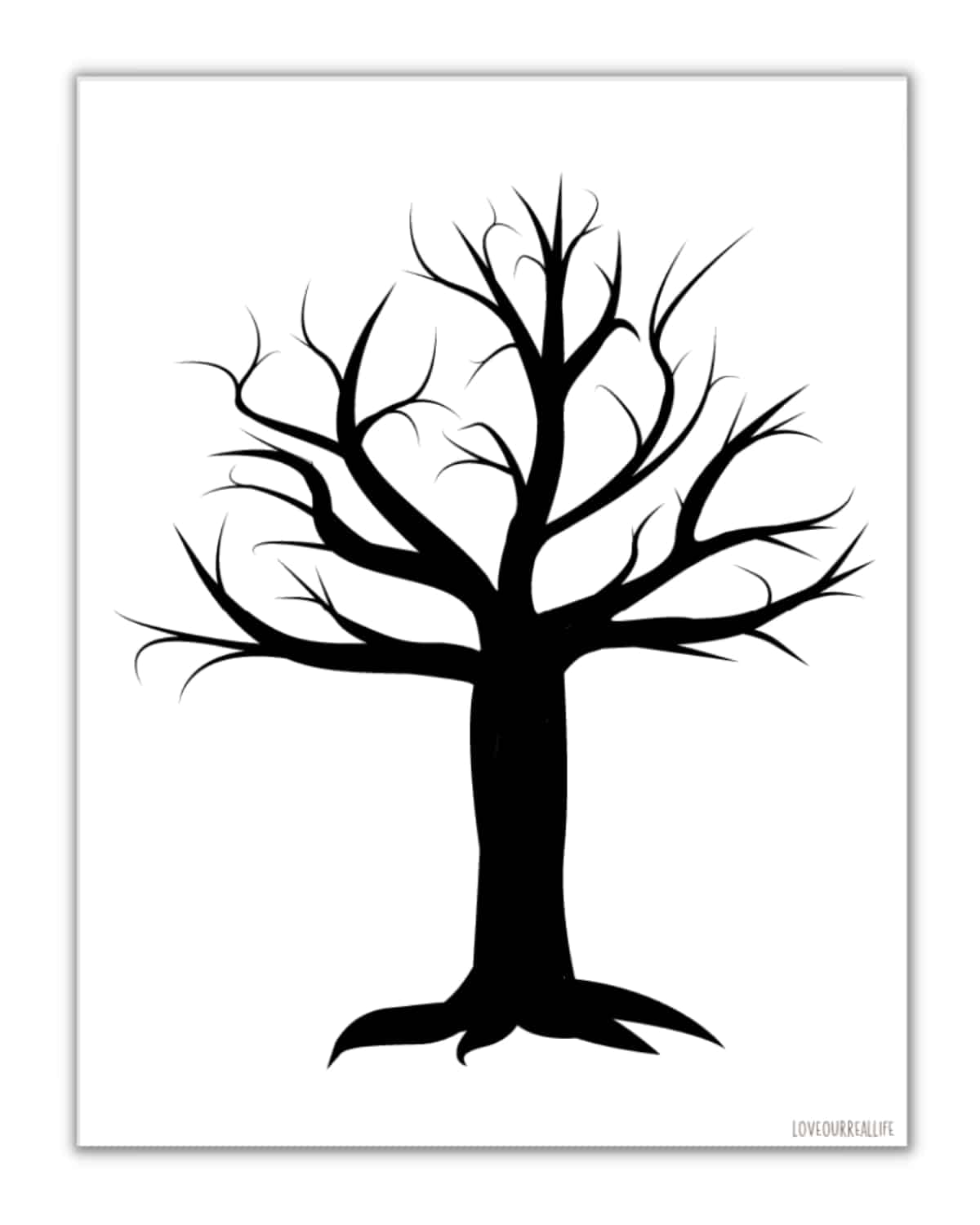 Free printable trees without leaves template