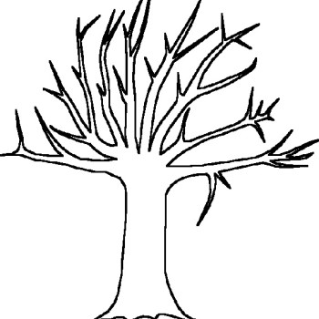 Bare fall tree coloring page