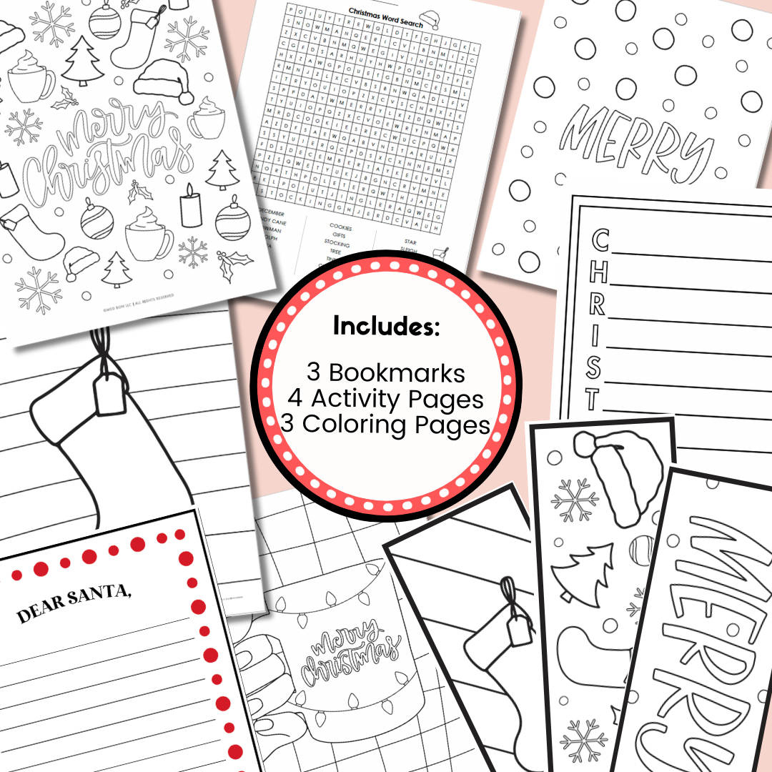 Christmas activity pack printable â meg bon llc