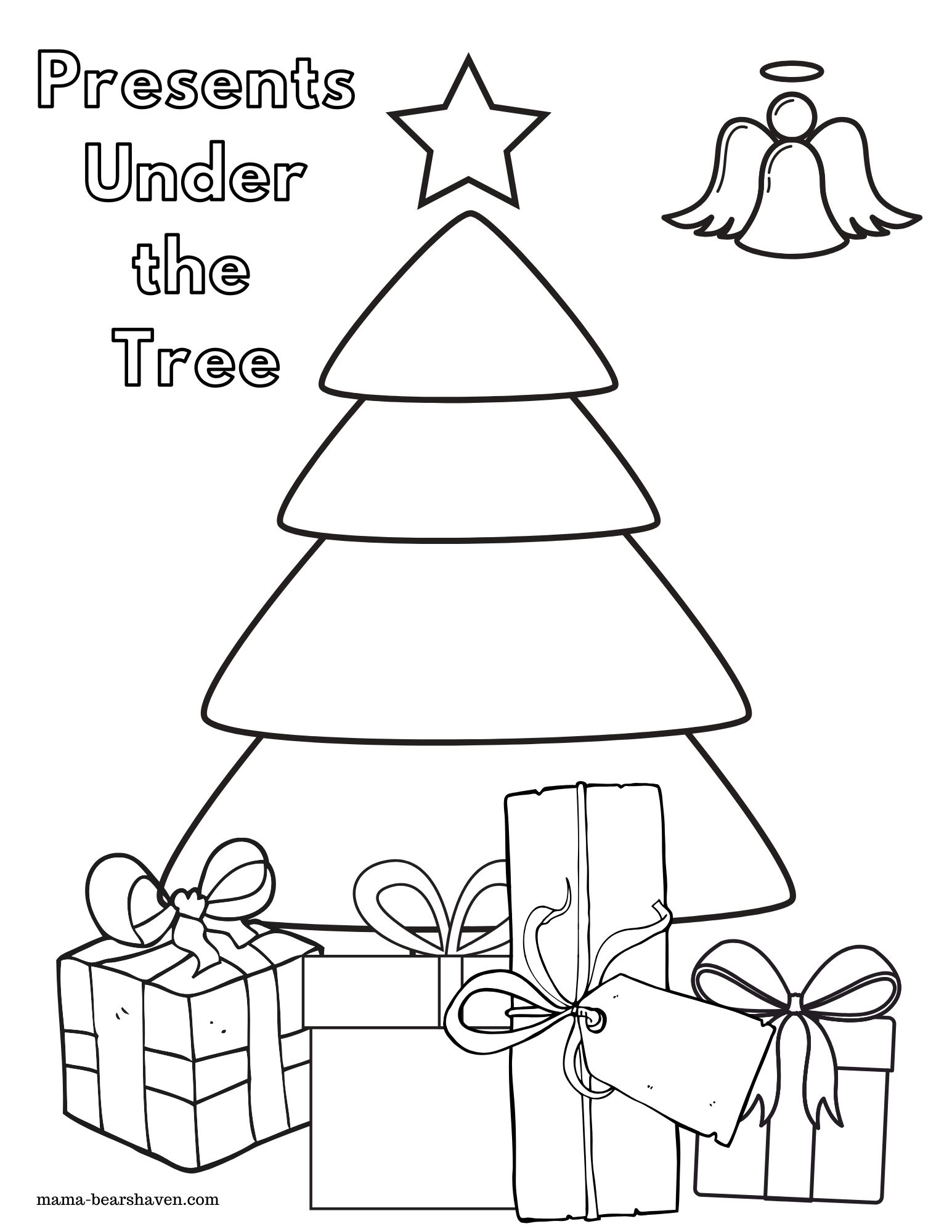 Christmas time colouring printables