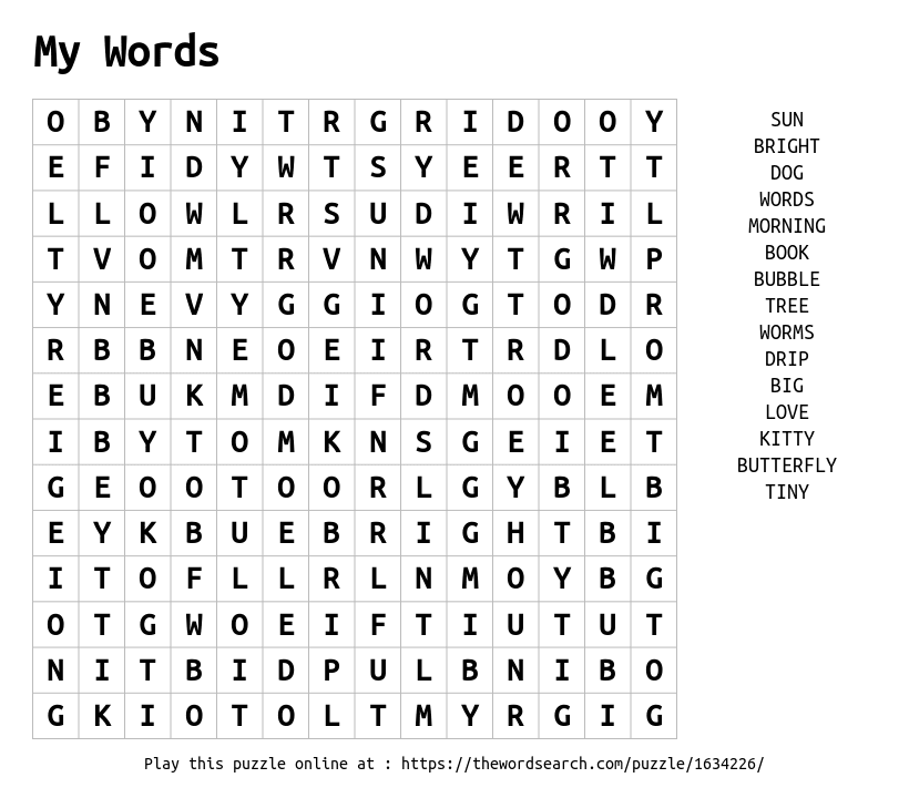 Download word search on my words