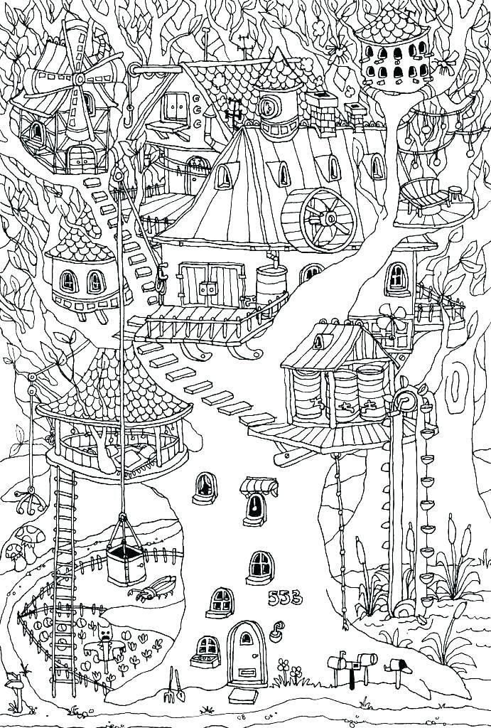 Treehouse coloring pages