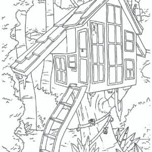 Treehouse coloring pages printable for free download
