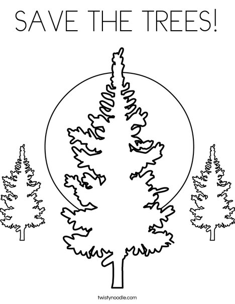 Save the trees coloring page