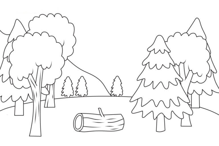 Basic trees coloring page