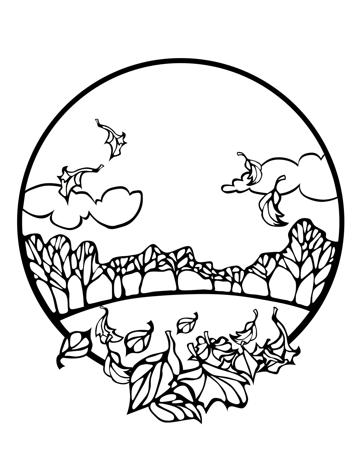 Free fall coloring sheets autumn season coloring pages