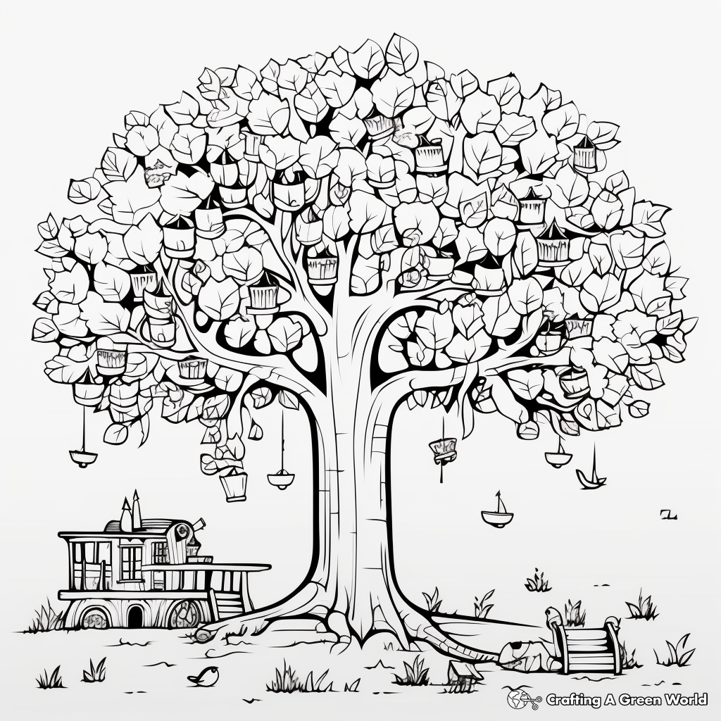 Tree coloring pages