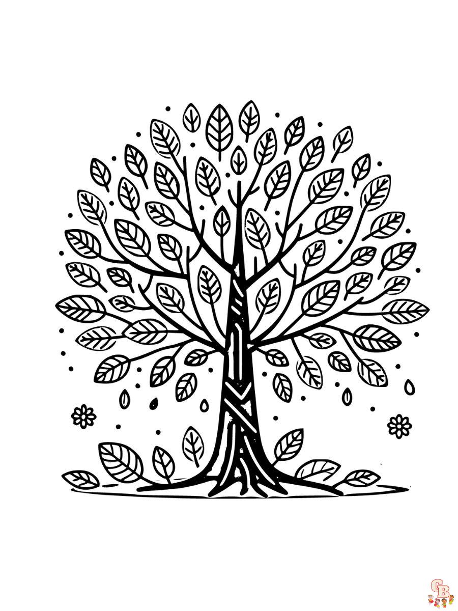 Free fall coloring pages printable for kids and adults