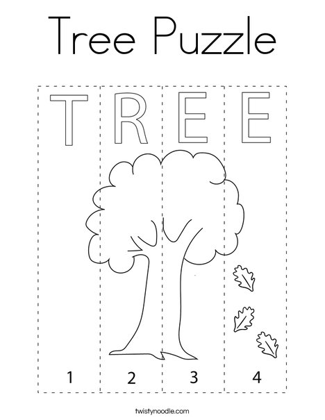 Tree puzzle coloring page