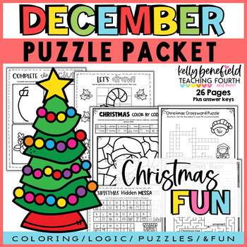 December christmas logic puzzles and brain teasers worksheets tpt
