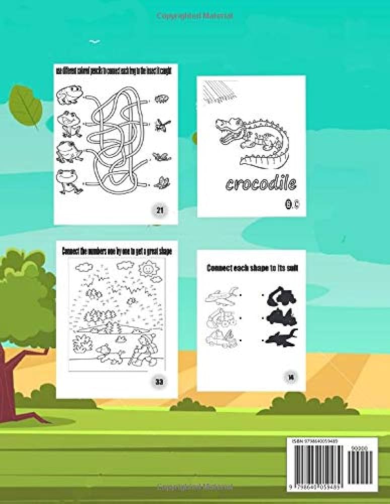 Activity book for kids logic puzzles to develop childrens mind includes coloring book and activity book in one tracing dot to dot matching drawing mazes counting for ages