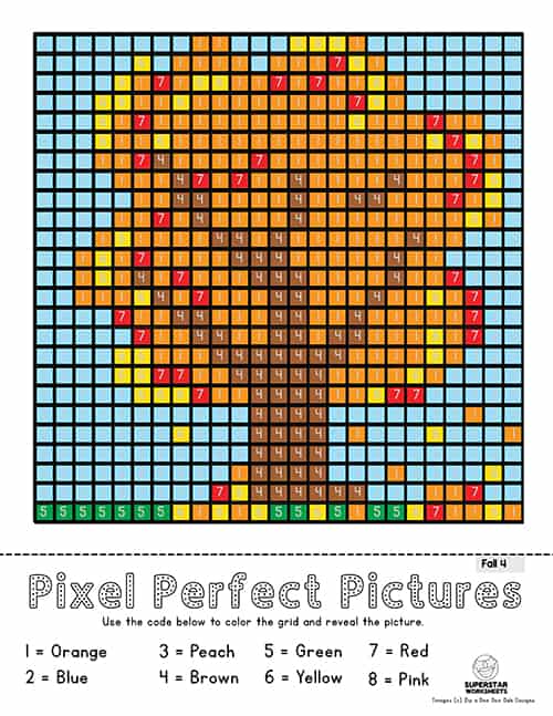 Pixel coloring pages