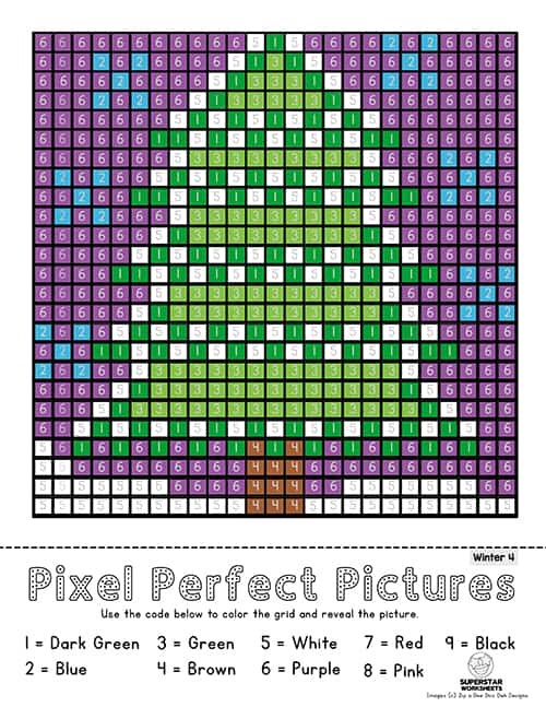 Pixel coloring pages