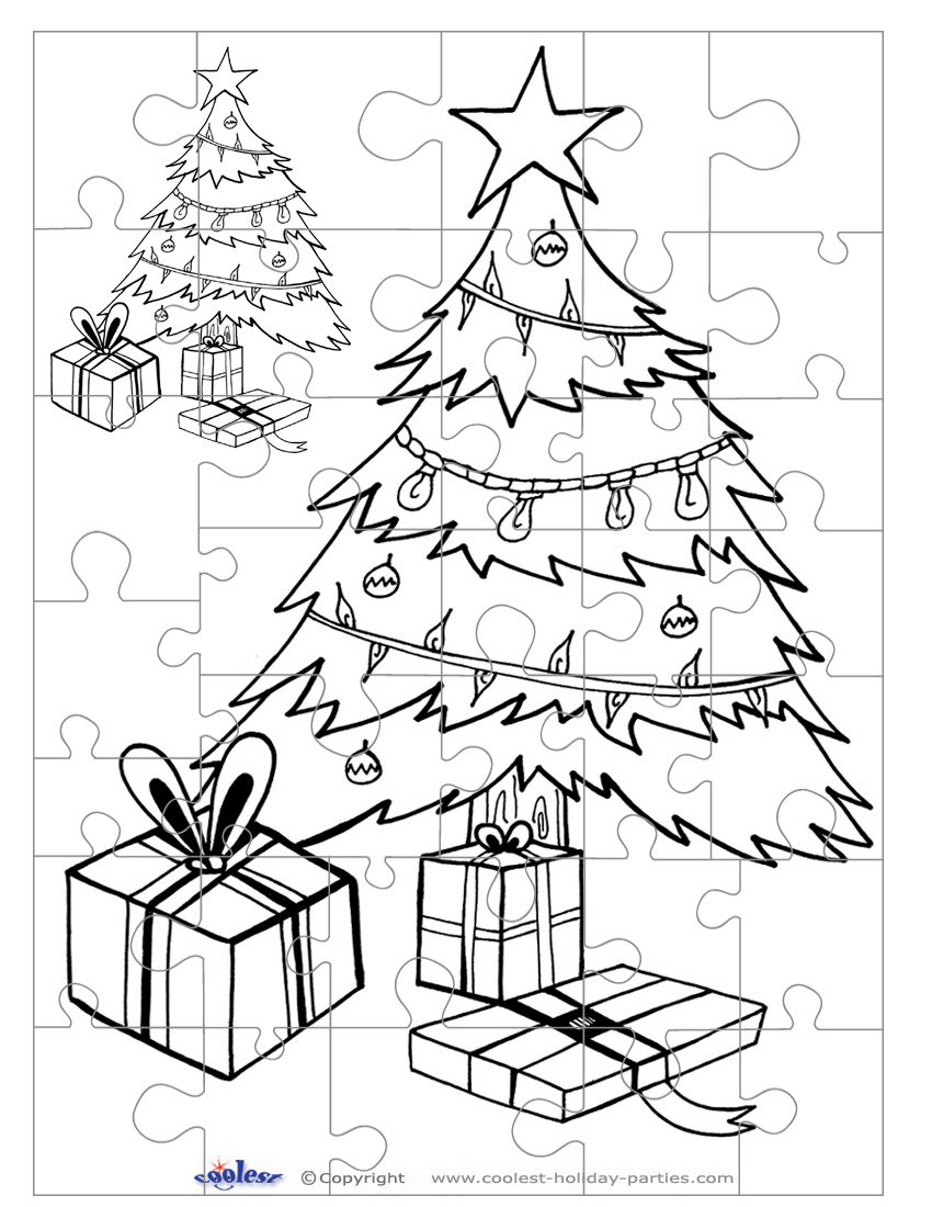 Printable bw christmas tree small