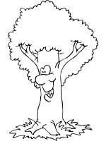 Trees coloring pages and printable activities