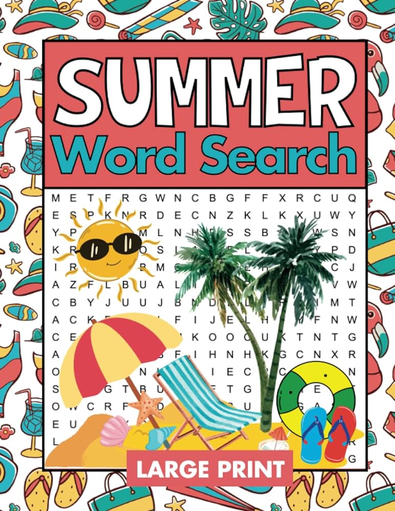 Summer word search puzzles summer word finds for adults large print relaxing summer word search for adults large print bonus summer coloring pages knight blake books