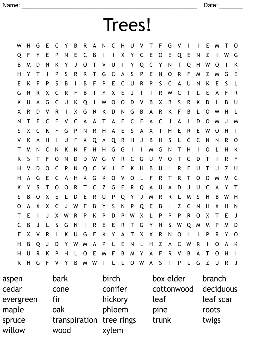 Trees word search