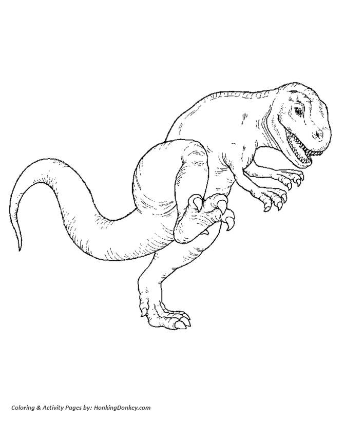 Tyrannosaurus dinosaur coloring page sheet t