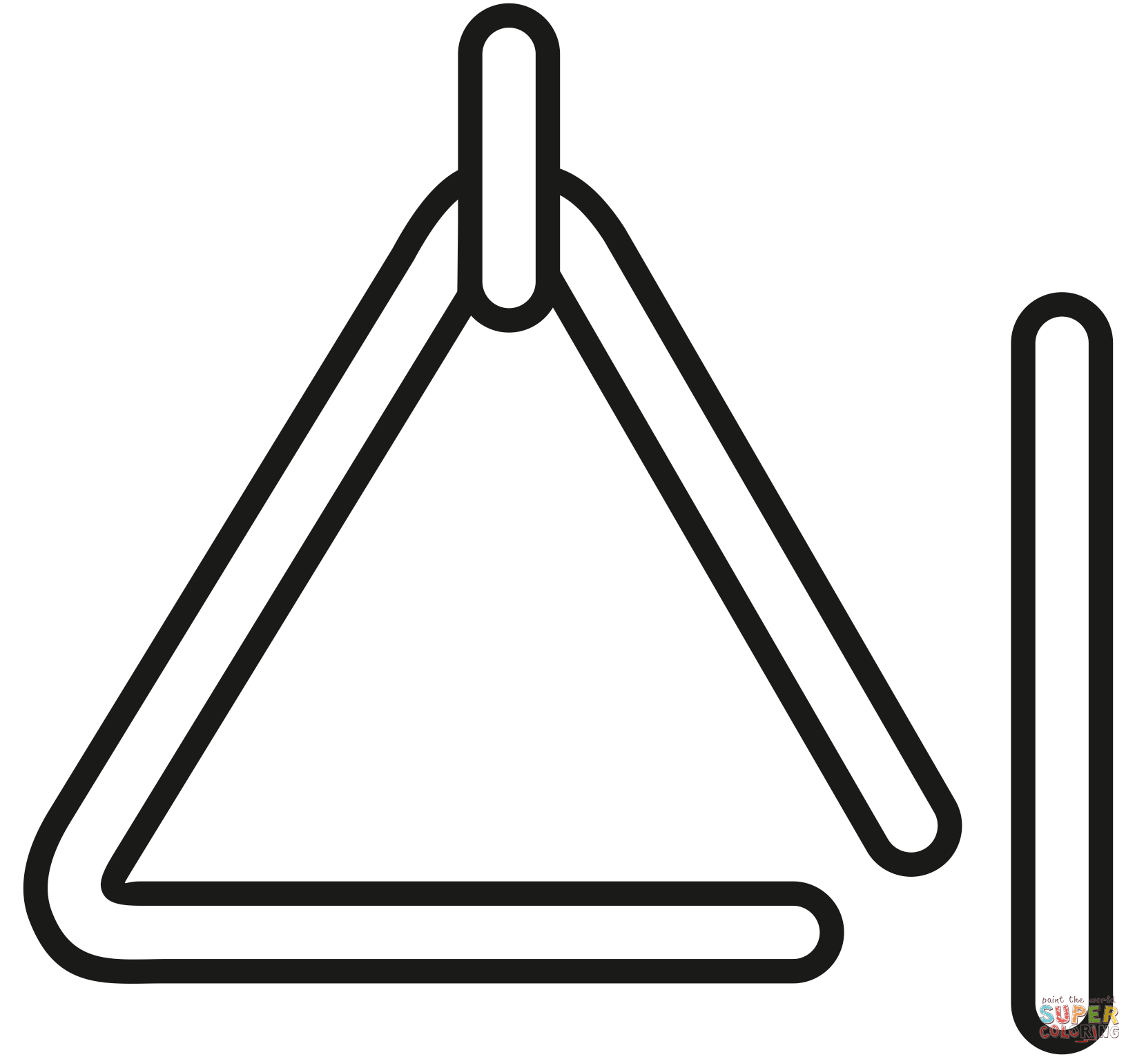 Triangle instrument coloring page free printable coloring pages