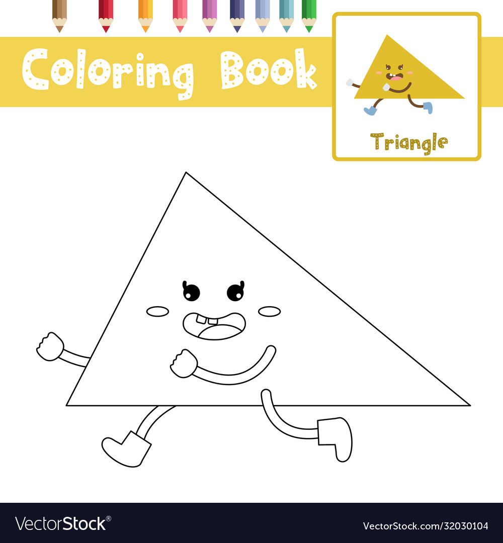 Coloring page triangle shape royalty free vector image