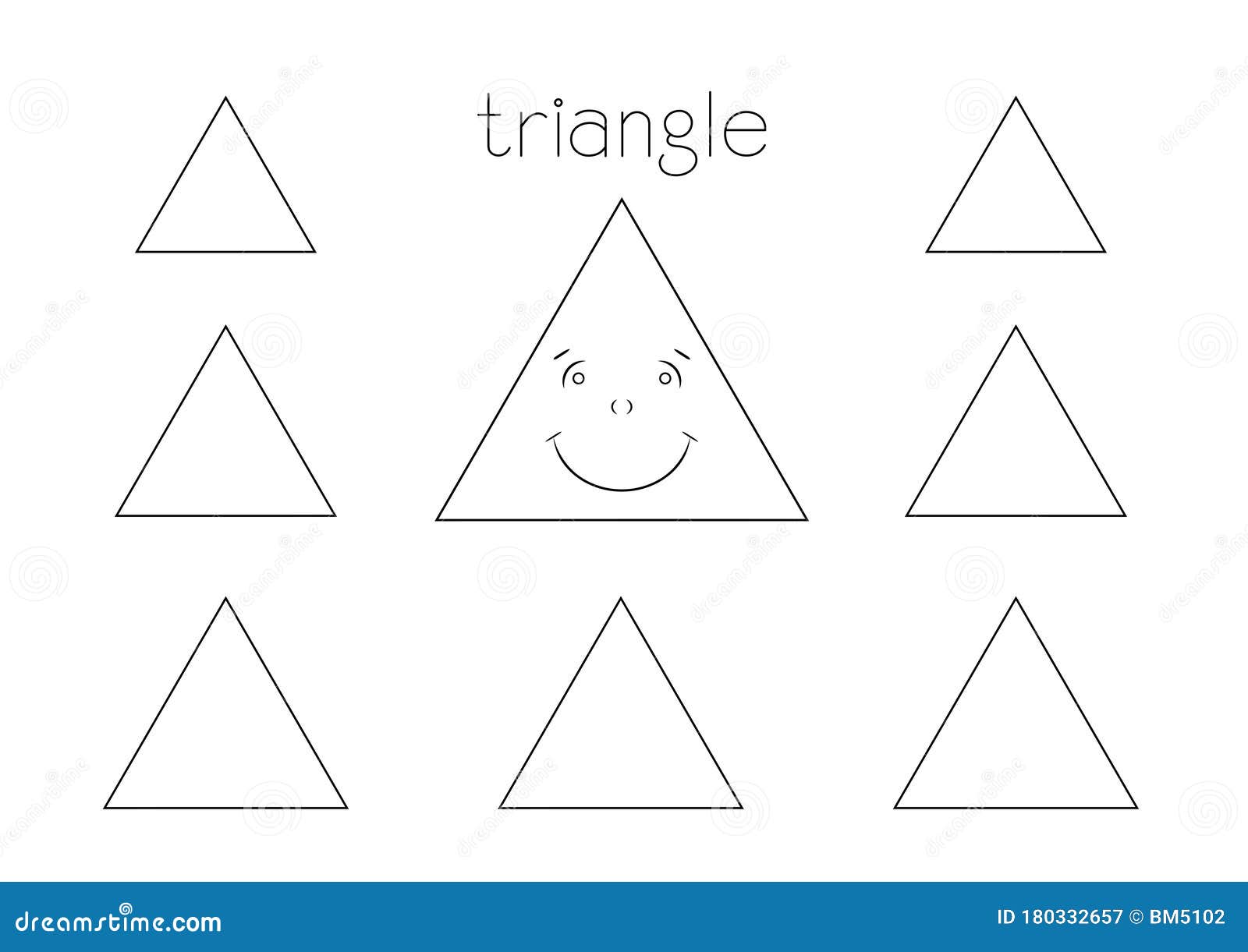 Triangle shape coloring page stock illustration