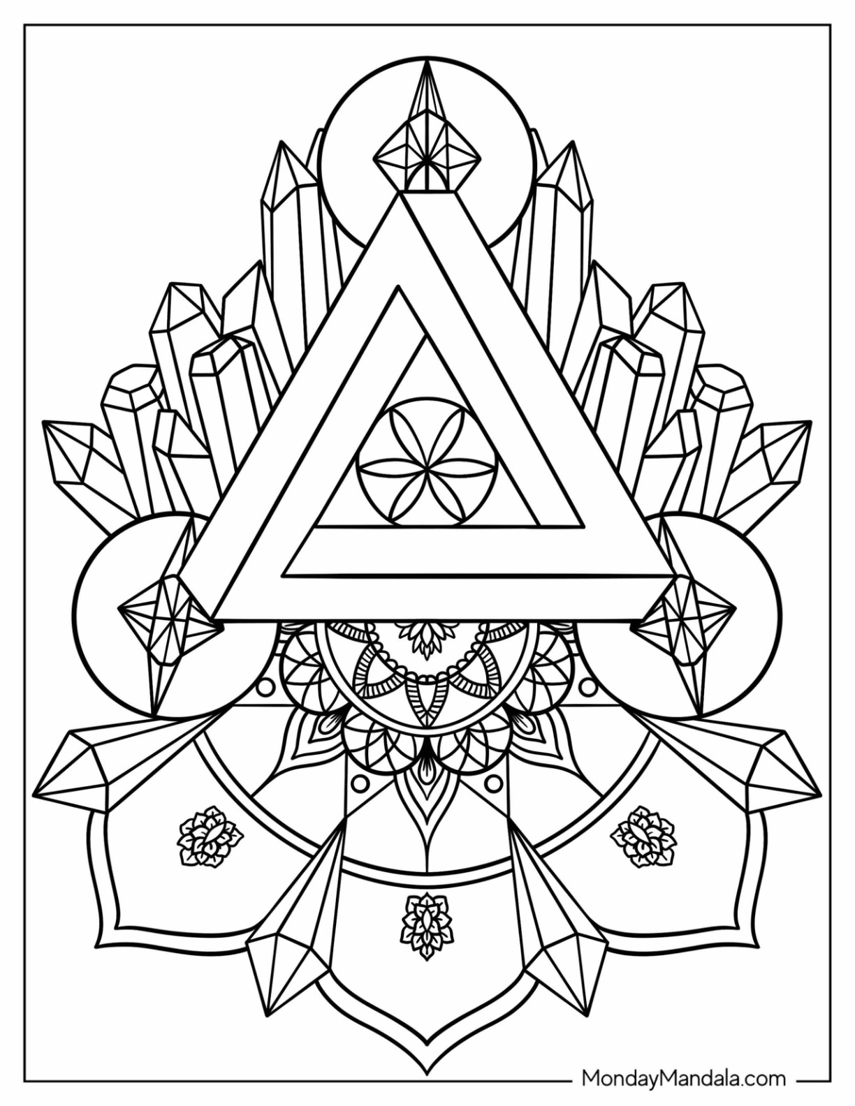 Geometric coloring pages free pdf printables