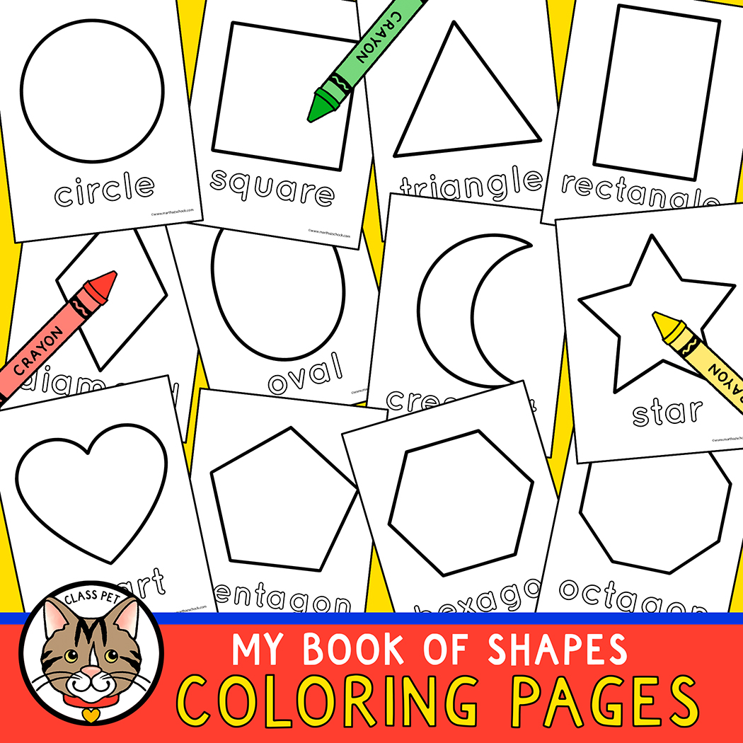 Geometric shape coloring pages made by teachers