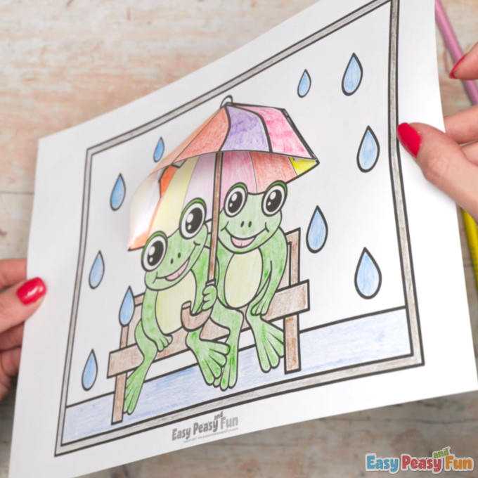 Frog d coloring page craft