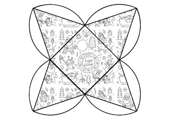 Christmas craft pyramid gift box coloring pages fine motor skills