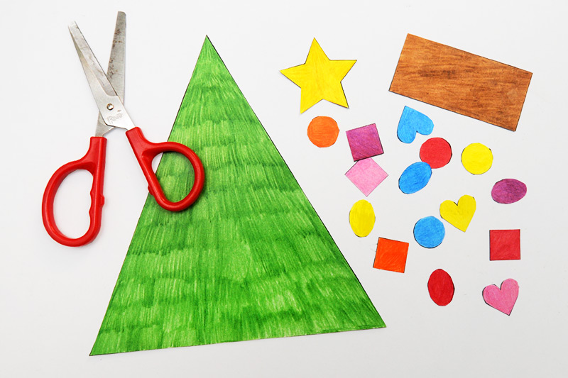 Christmas tree shapes activity template free printable templates coloring pages