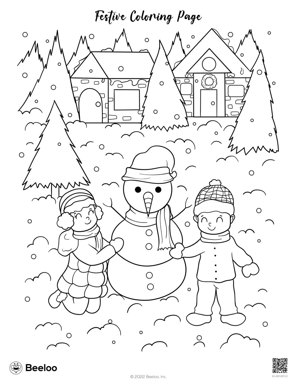 Festive coloring page â printable crafts and activities for kids