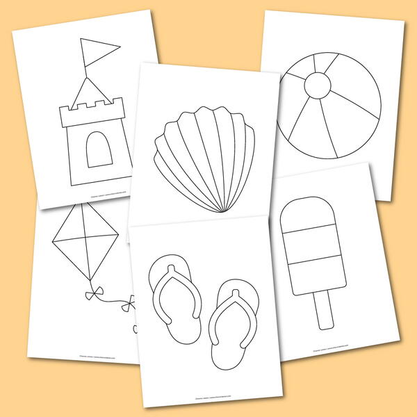 Free printable beach coloring pages