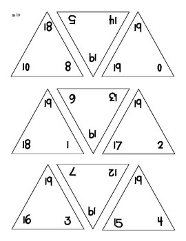 Math triangle flash cards fact families addition and subtraction facts