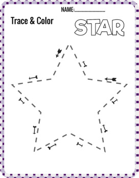 Trace color shapes flash cards additional coloring page for kids by funnyarti
