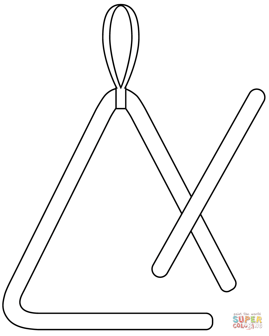 Triangle instrument coloring page free printable coloring pages