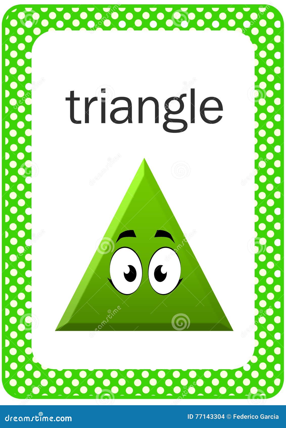 Printable baby shape flash card triangle stock illustration