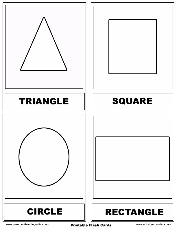 Shape flashcards for pre k kids
