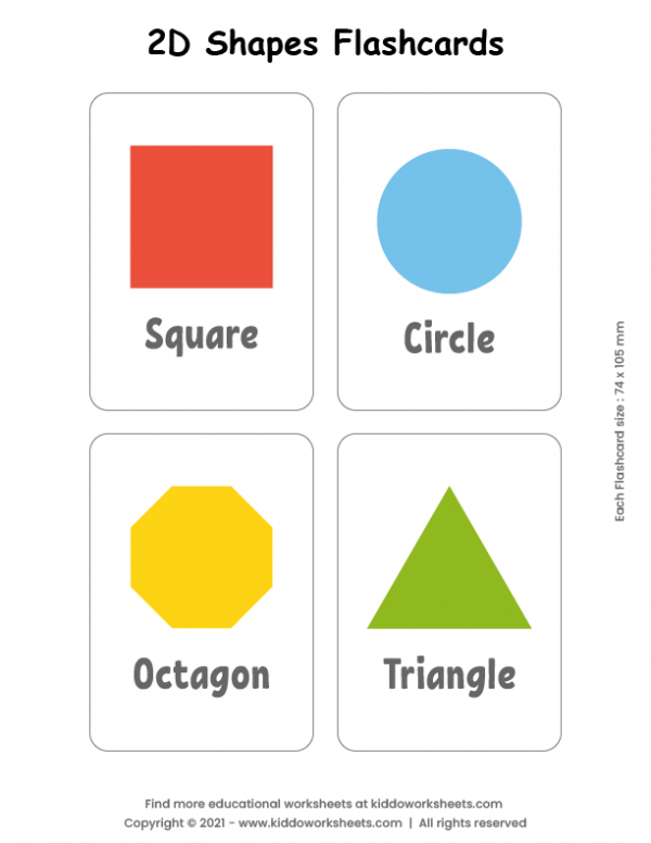 Free printable d shapes flashcards worksheet