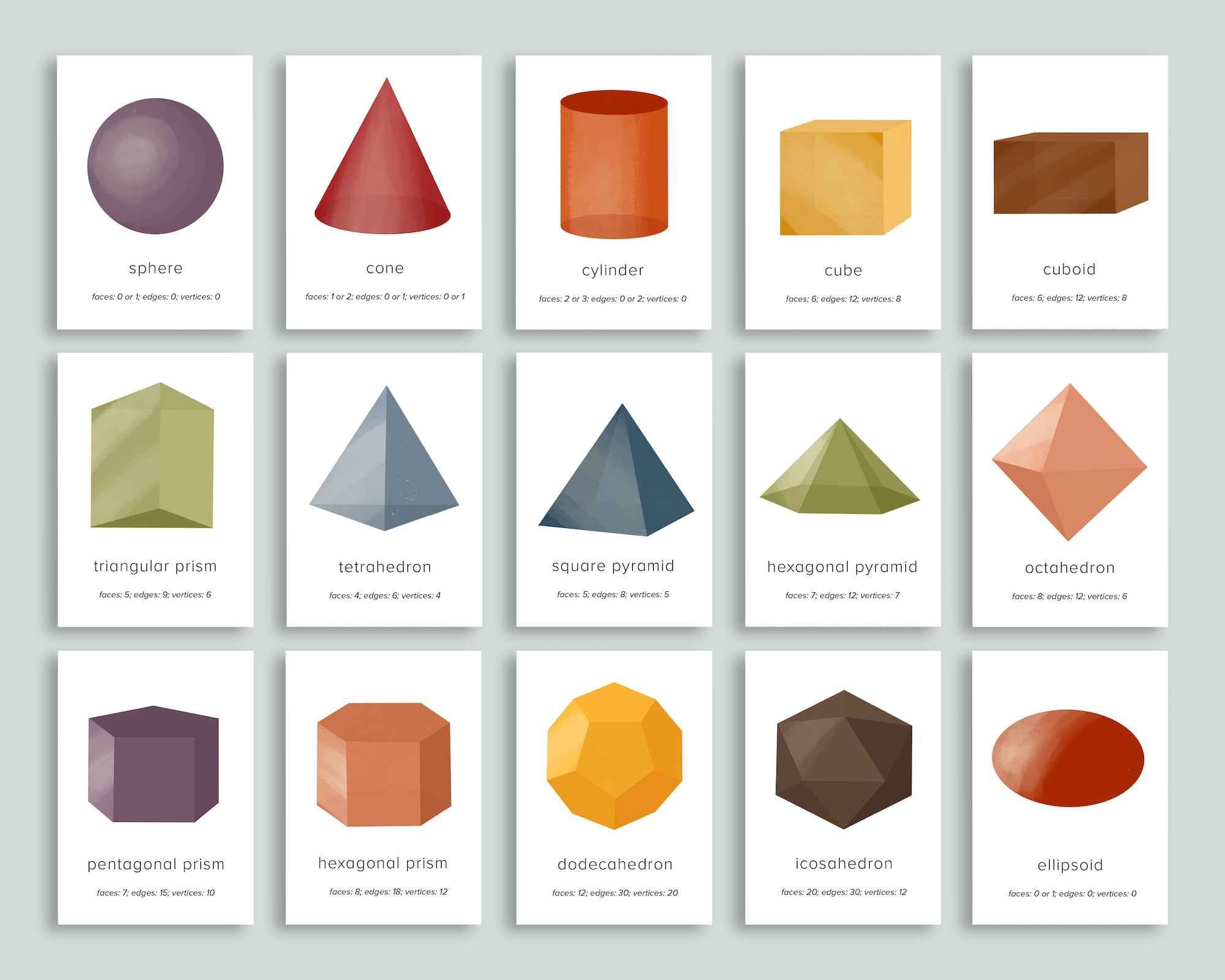 D shapes flashcards â mornings together